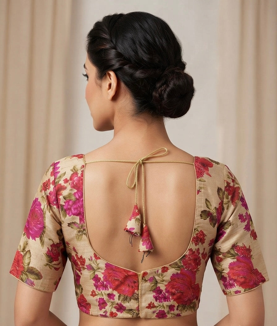 Flower 🌹 printed Blouse 👚 elbow hands