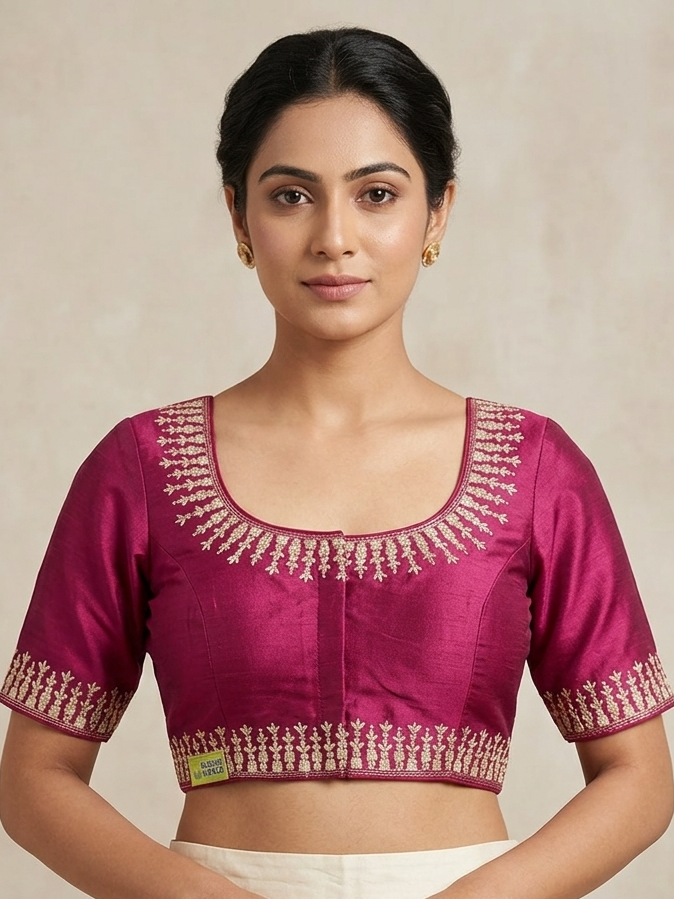 Embroidery rose gold zari Blouse π