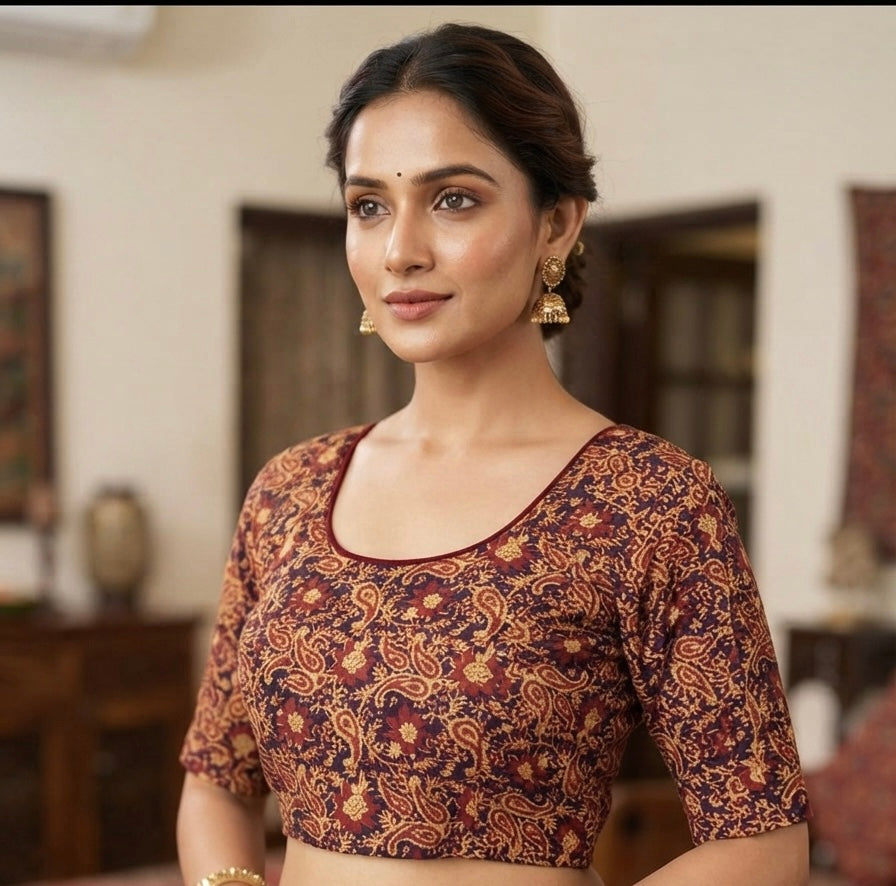 Fancy Kalamkari stretchable Blouse 👚