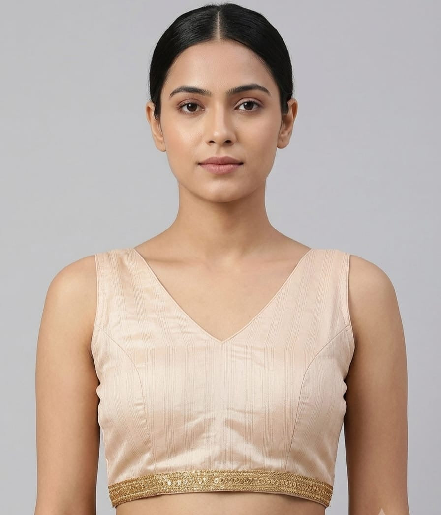 Fancy plain Blouse 👚 cream colour with hands