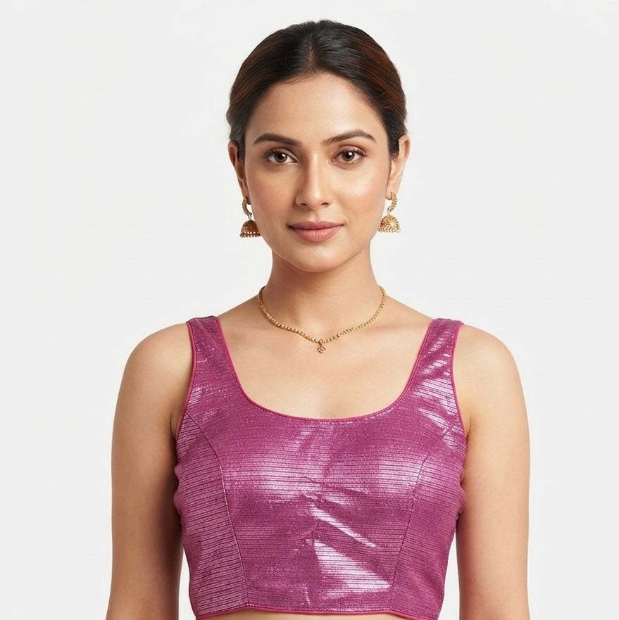 Pink shiny ✨ with hands blouse