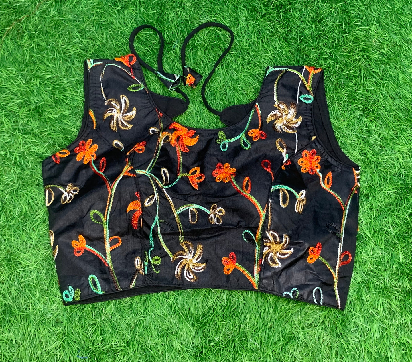 Black flower design with hands