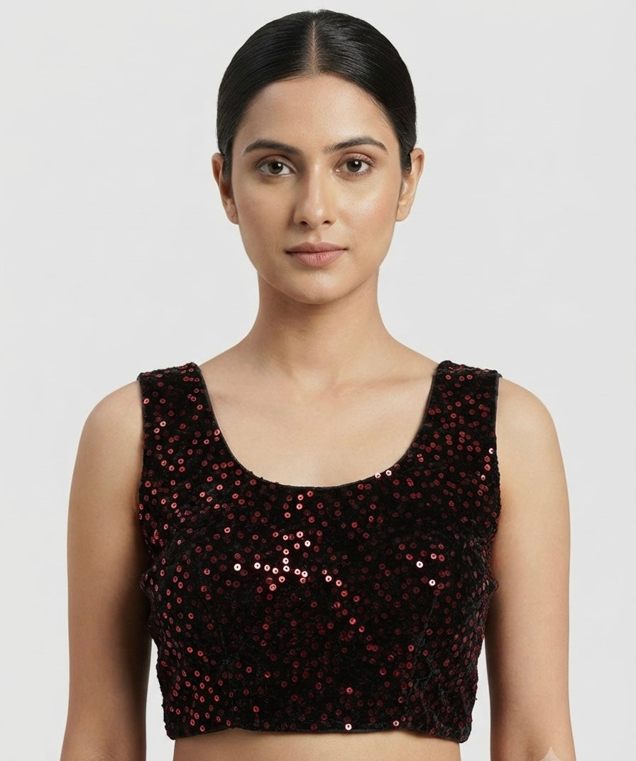 Red sequin work Blouse 👚 inside hands available