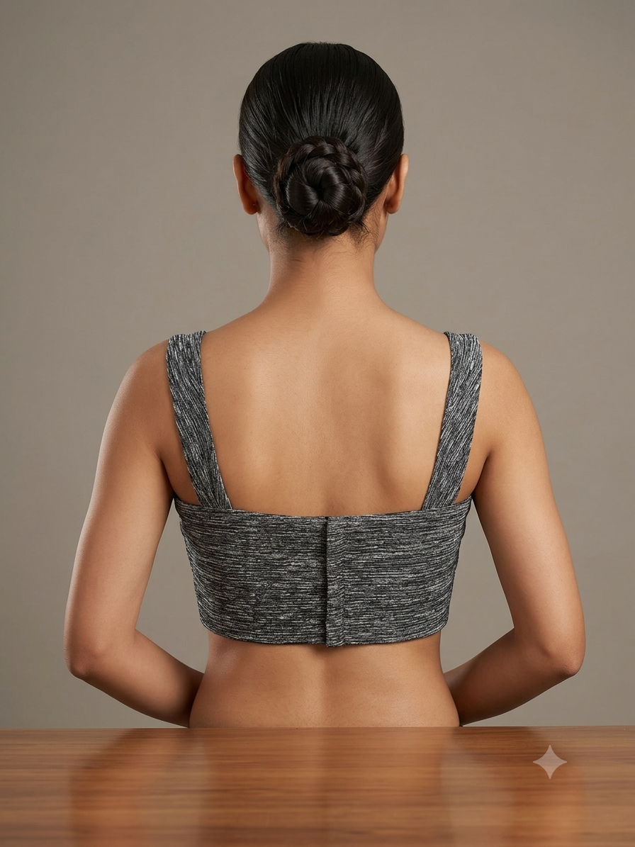 Metallic grey sleeveless designer blouse π