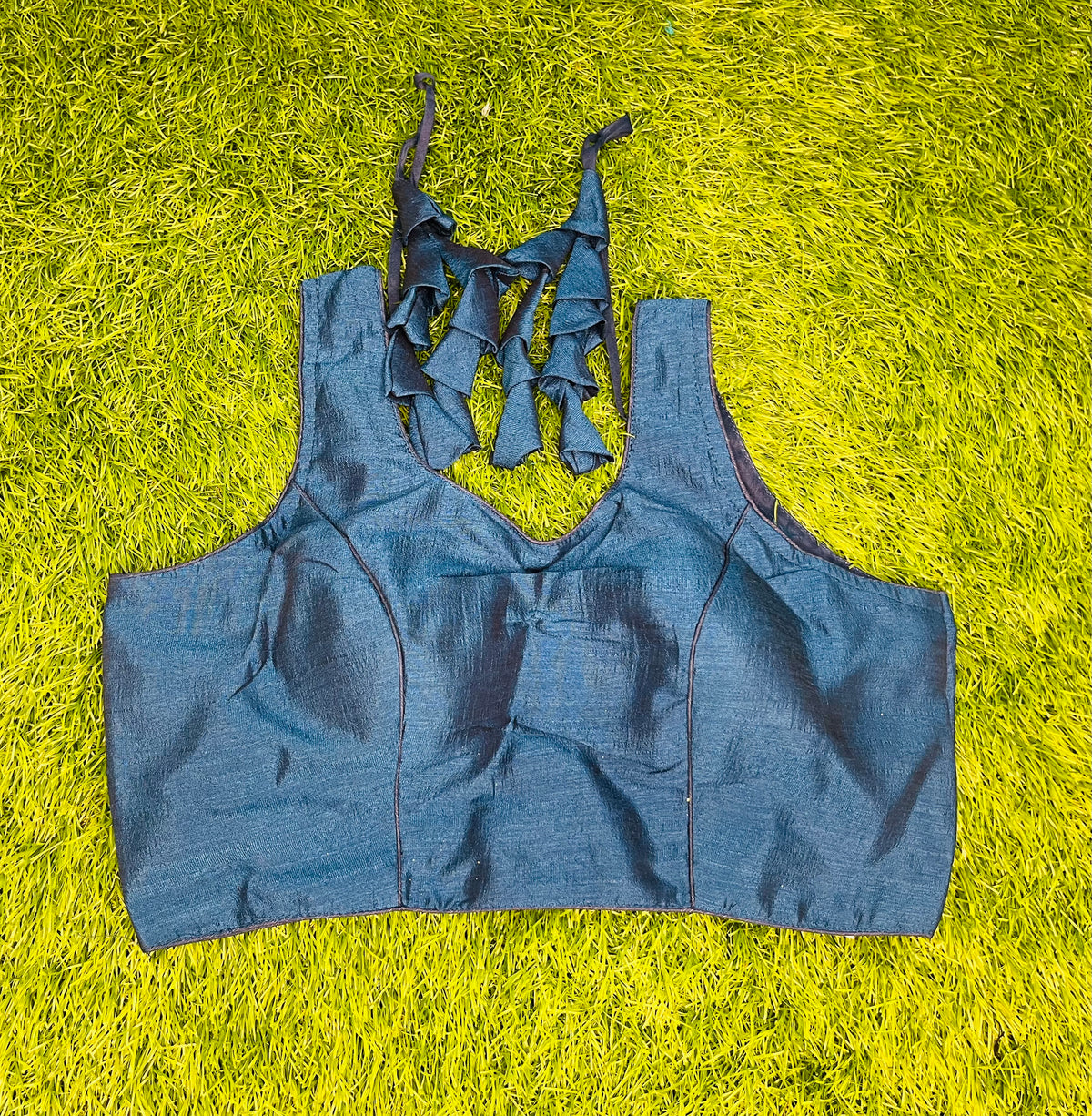 Peacock blue plain blouse