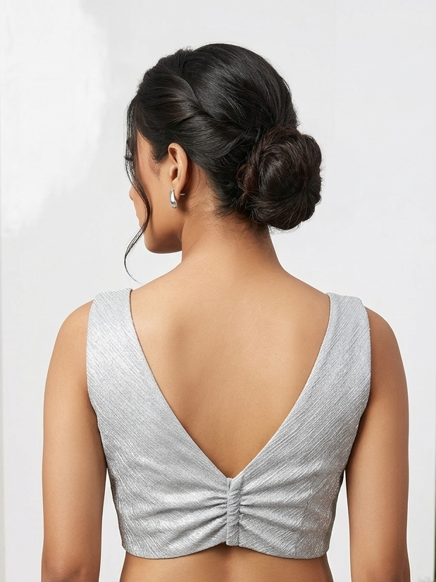 Silver sleeveless fancy blouse π