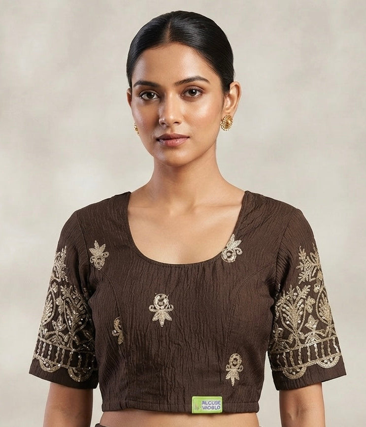 Tithed hands work stretchable Blouse 👚 (2xl size