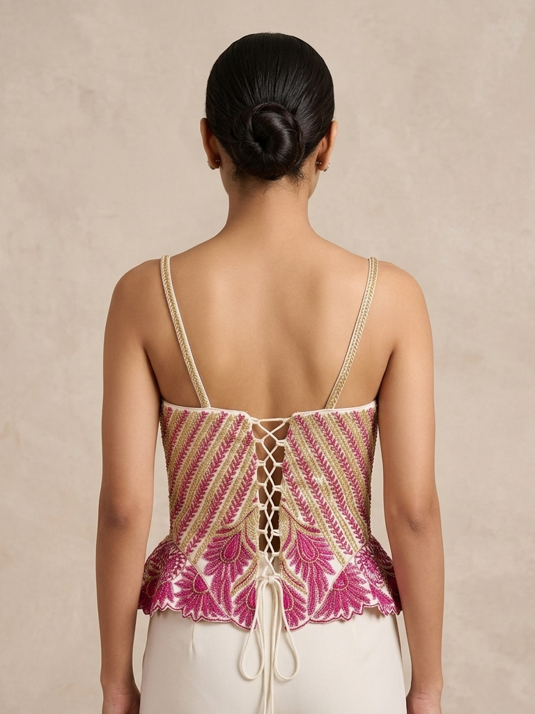 Pink corset sleeveless blouse 👚
