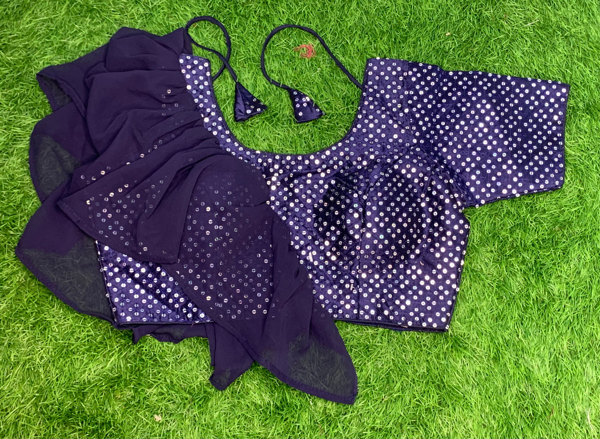 Navy blue fancy blouse