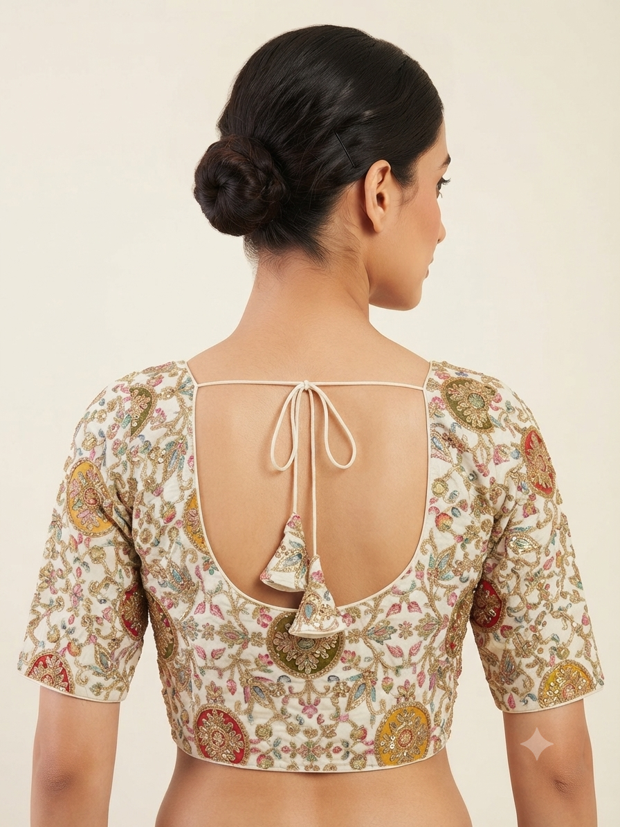 Sequin embroidery silk Blouse 👚