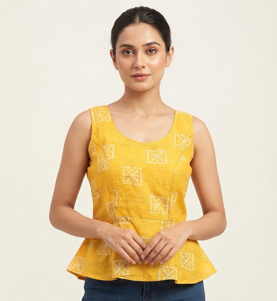 Crop yellow Blouse 👚 with hands