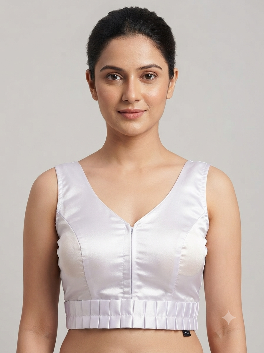 White plain Blouse with hands