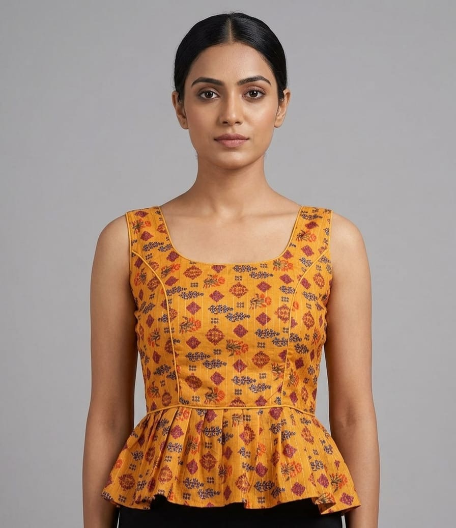 Fancy multicolour crop Blouse 👚 with hands