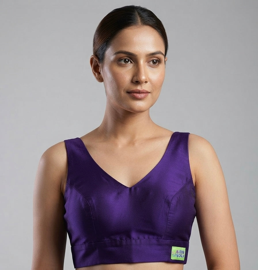 Elegant Princess Cut Blouse 👚 with sleeves (36 size- dark purple