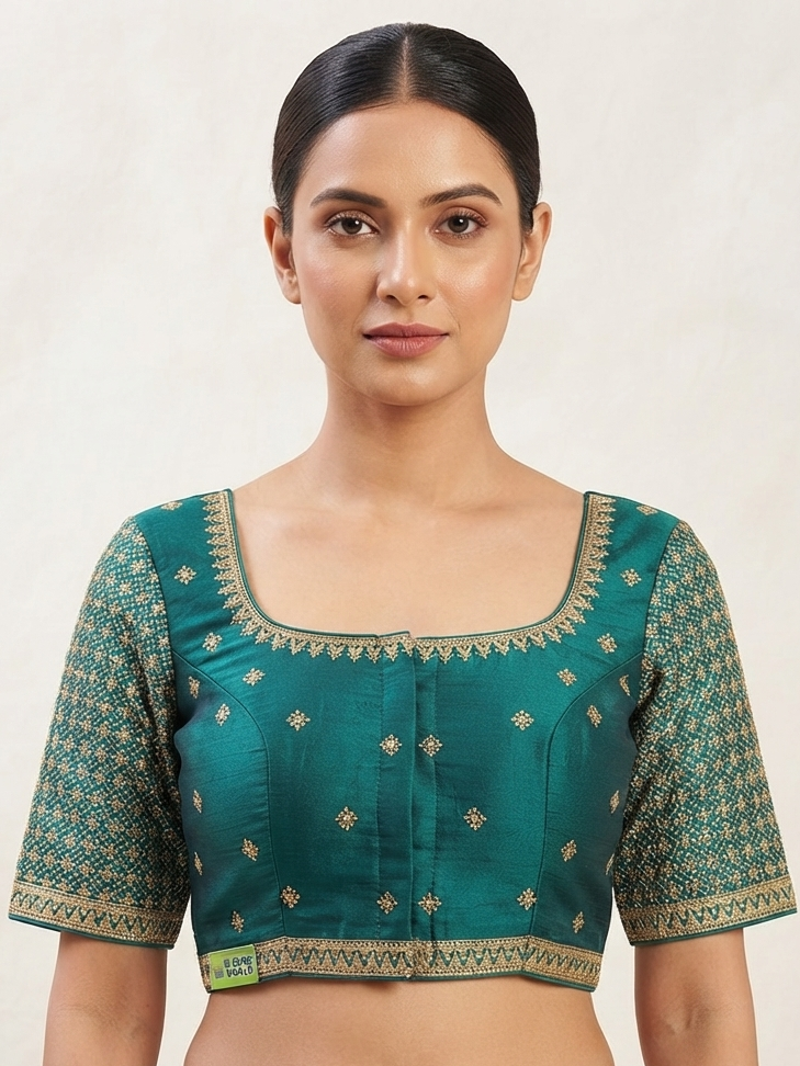 Pure embroidery raw silk Blouse 👚 