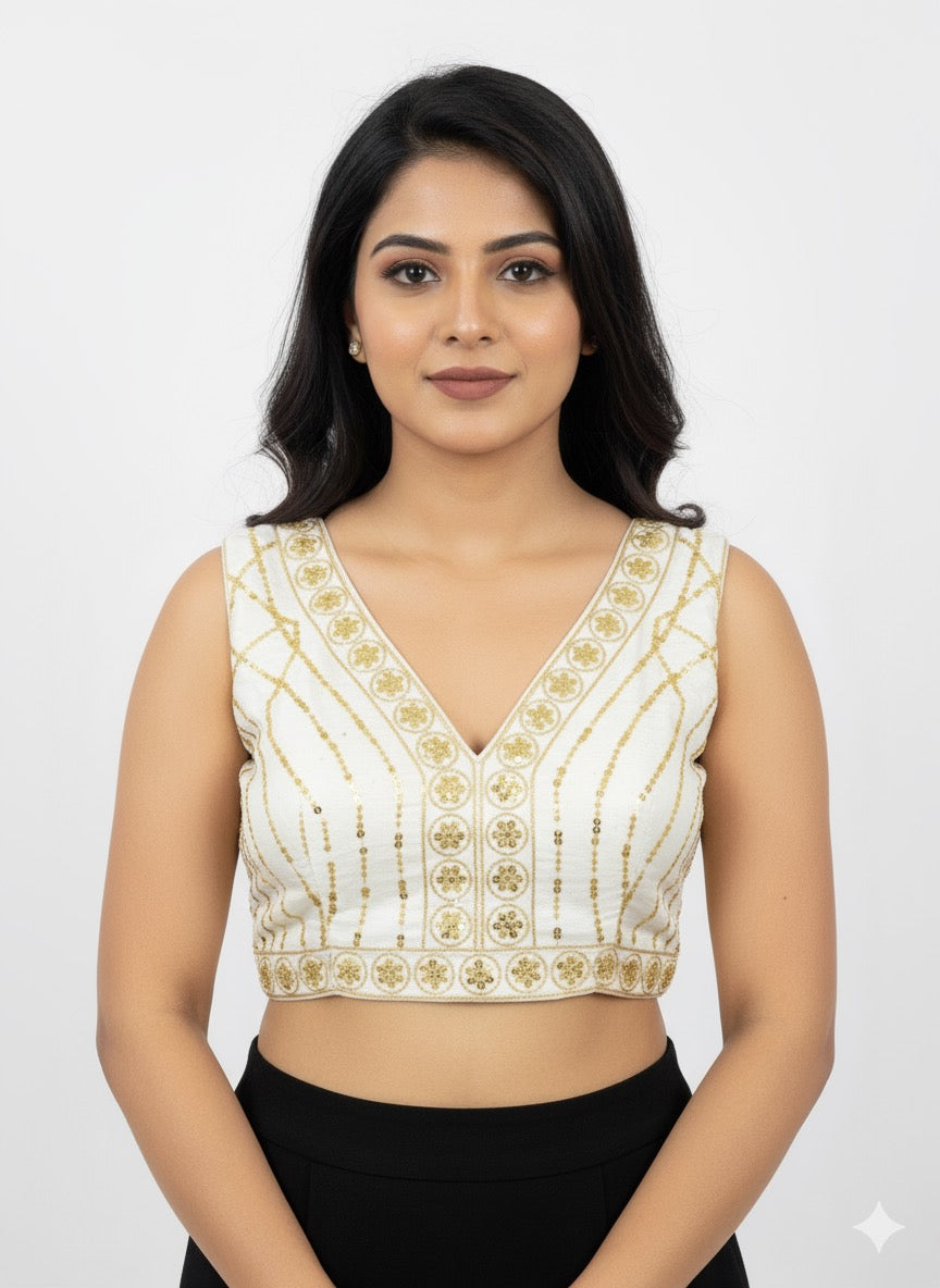 White embroidery blouse