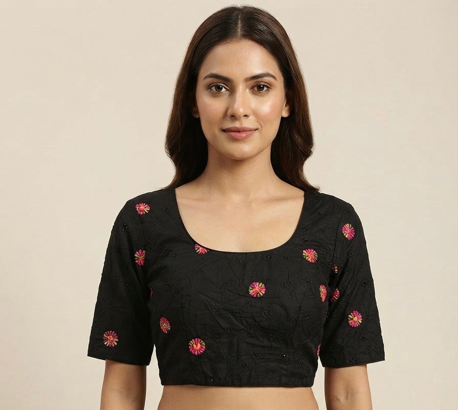 Black printed Blouse 👚 with hands