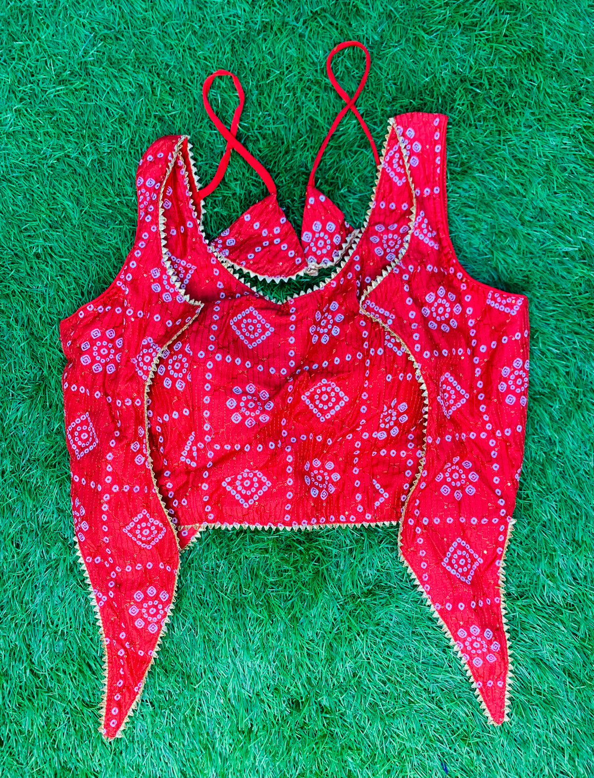 Red fancy blouse