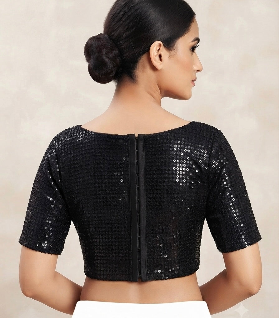 Black sequin work with sleeve Blouse 👚