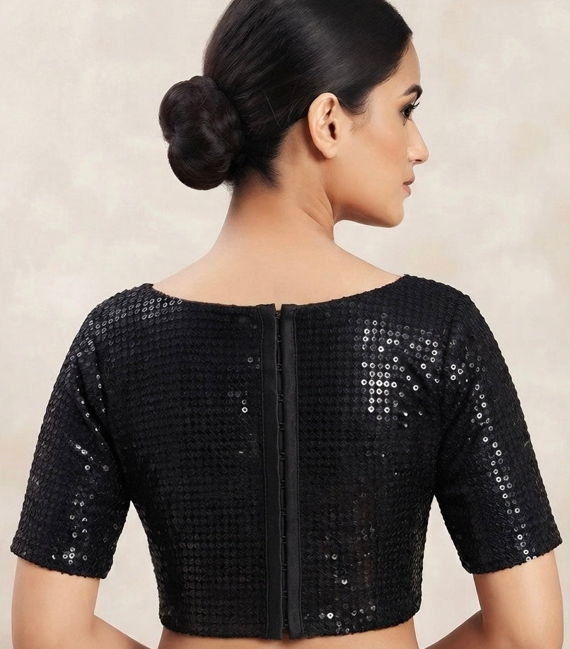 Black sequin work with sleeve Blouse 👚