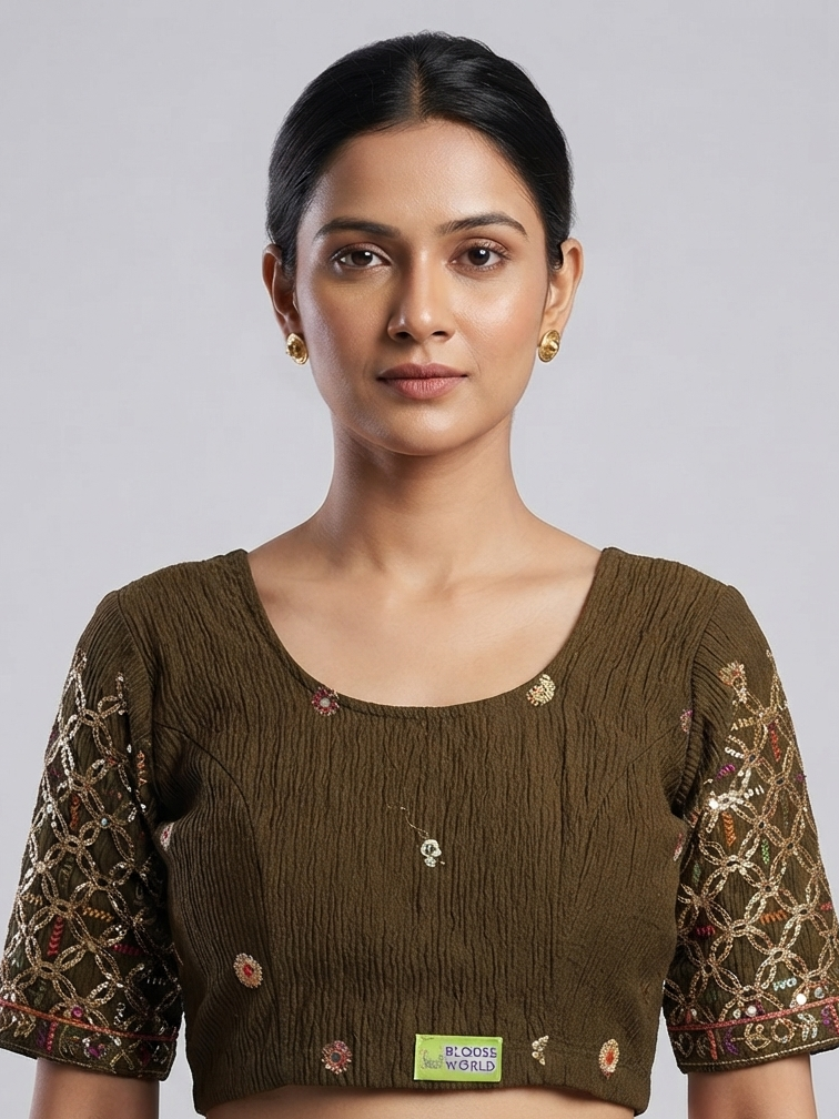 Chamki hands work stretchable Blouse 👚 (2xl size