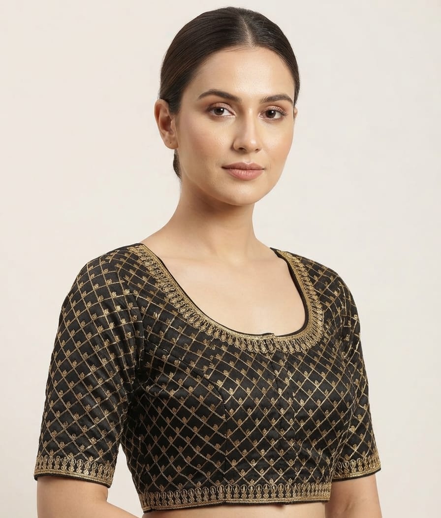 Embroidery work Blouse 👚 with hands black colour
