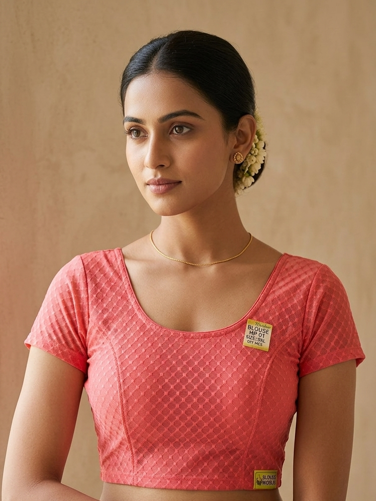 Coral pink stretchable blouse