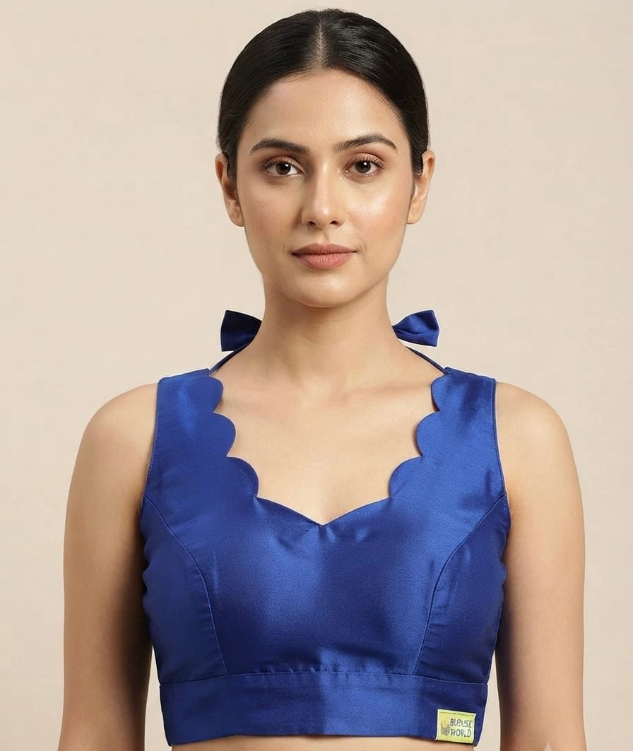 Royal Silk Blouse 👚 with elbow hands stylist V- neck (36 size
