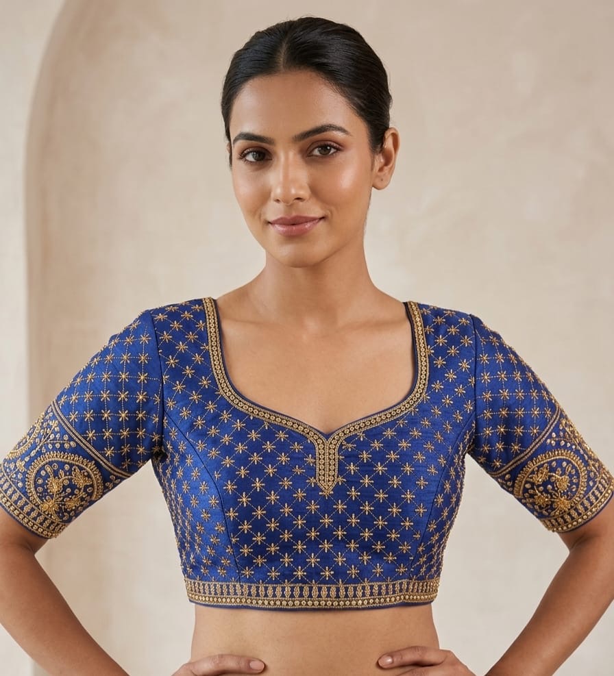 Gold thread work Blouse 👚 with hands