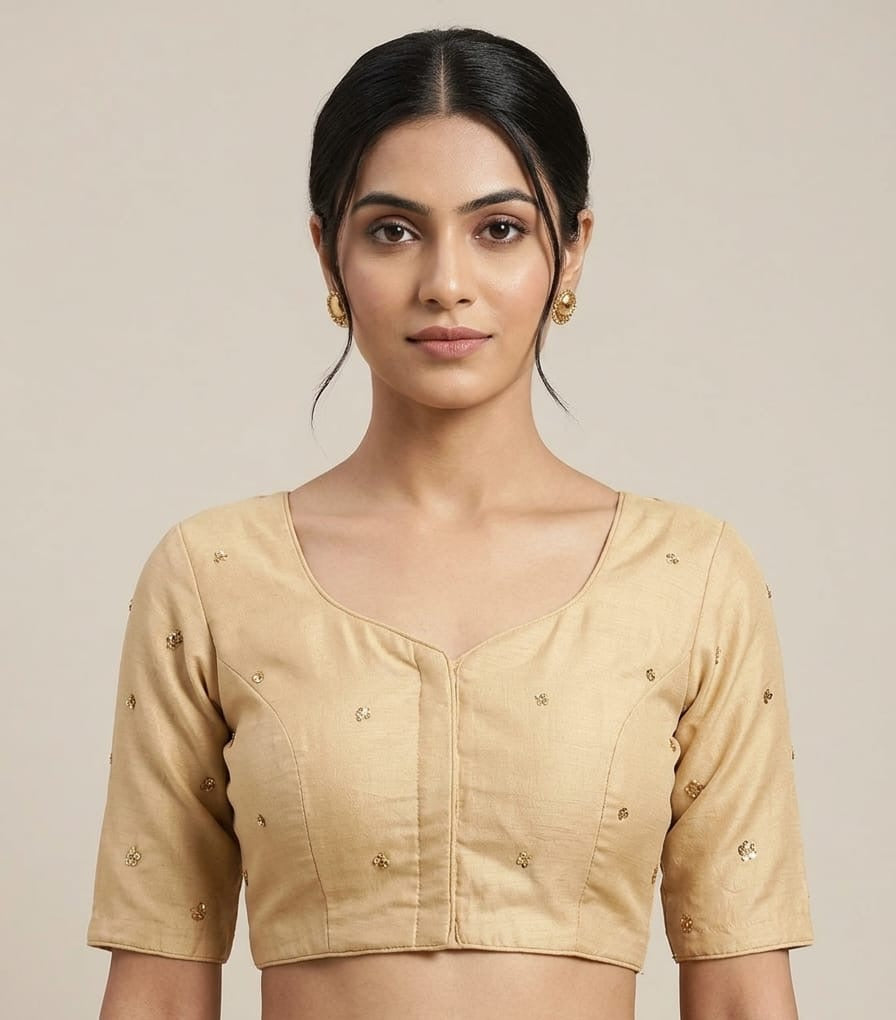 Dots printed cream colour Blouse 👚 with hands