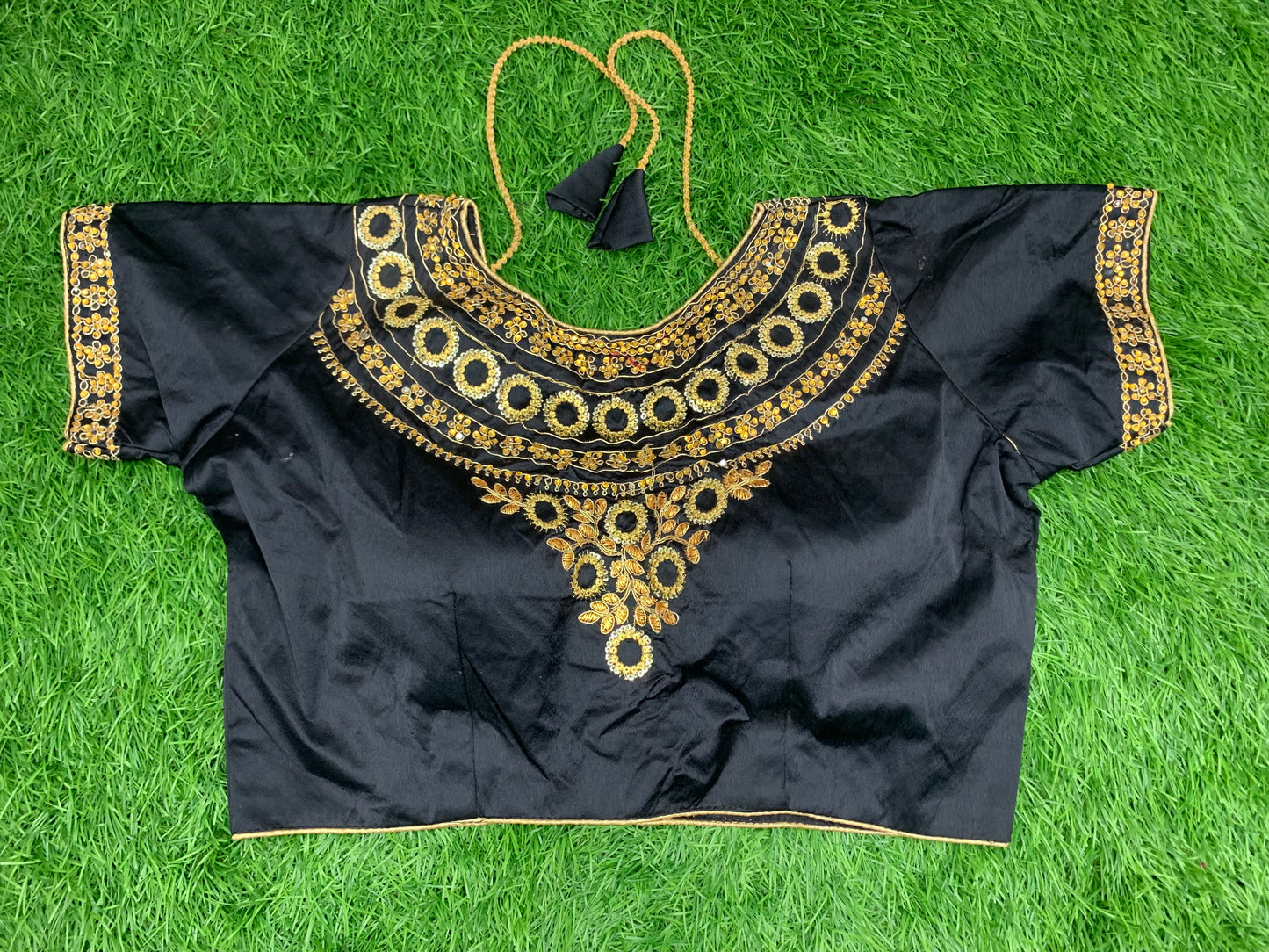 Maharani neck black blouse