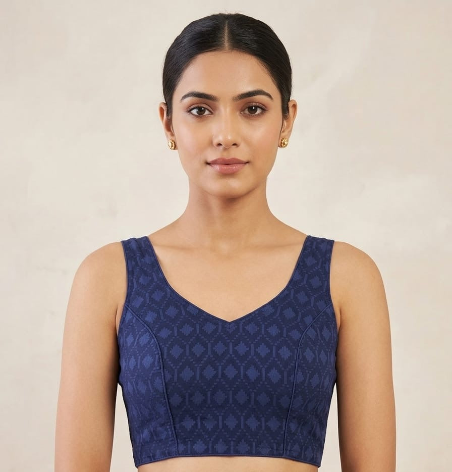Fancy navy blue Blouse 👚 with hands