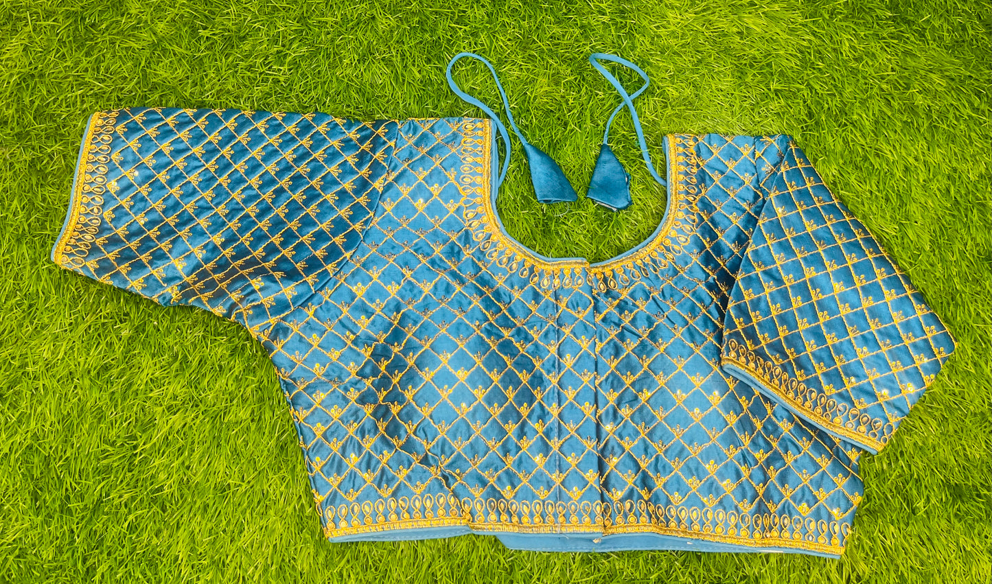 Sky blue work blouse