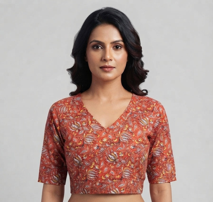 🪷Kalamkari Blouse 👚 stretchable 🌺