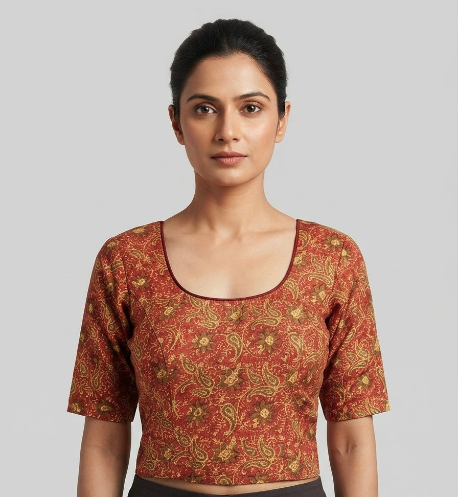Printed Kalamkari Blouse 👚 stretchable