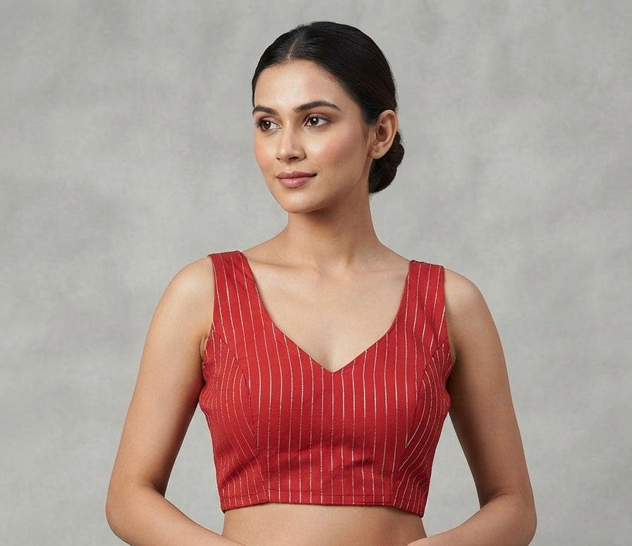 Fancy red Blouse 👚 with hands