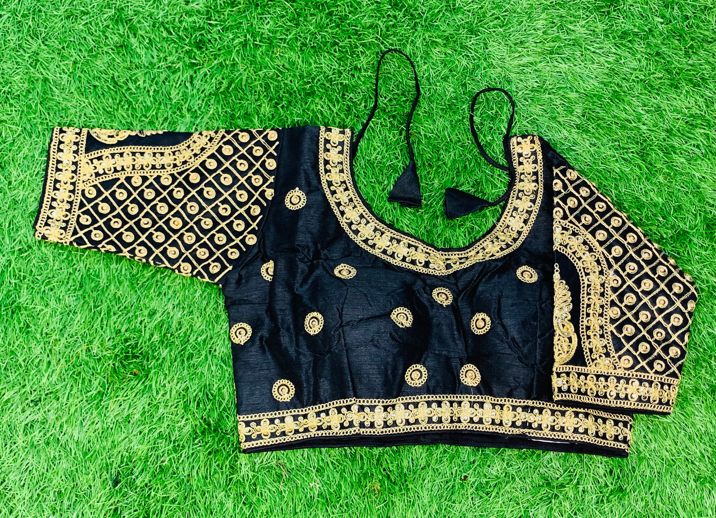 Black colour designer blouse