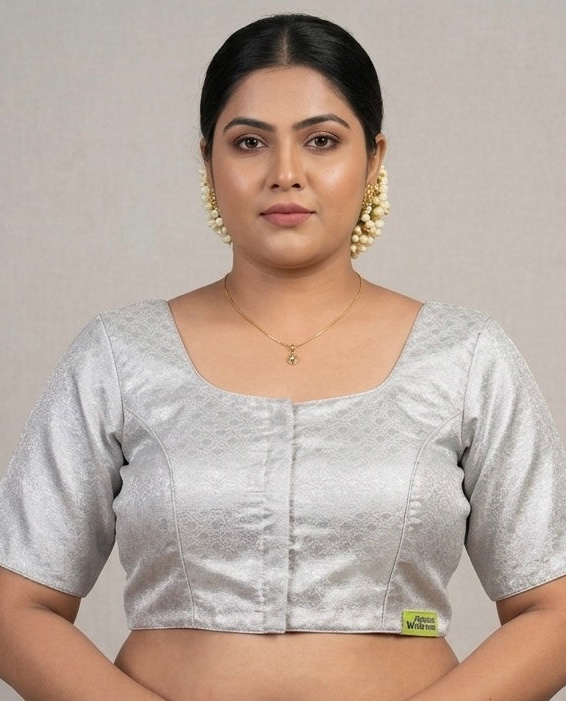 Silver plain Blouse 👚plus size