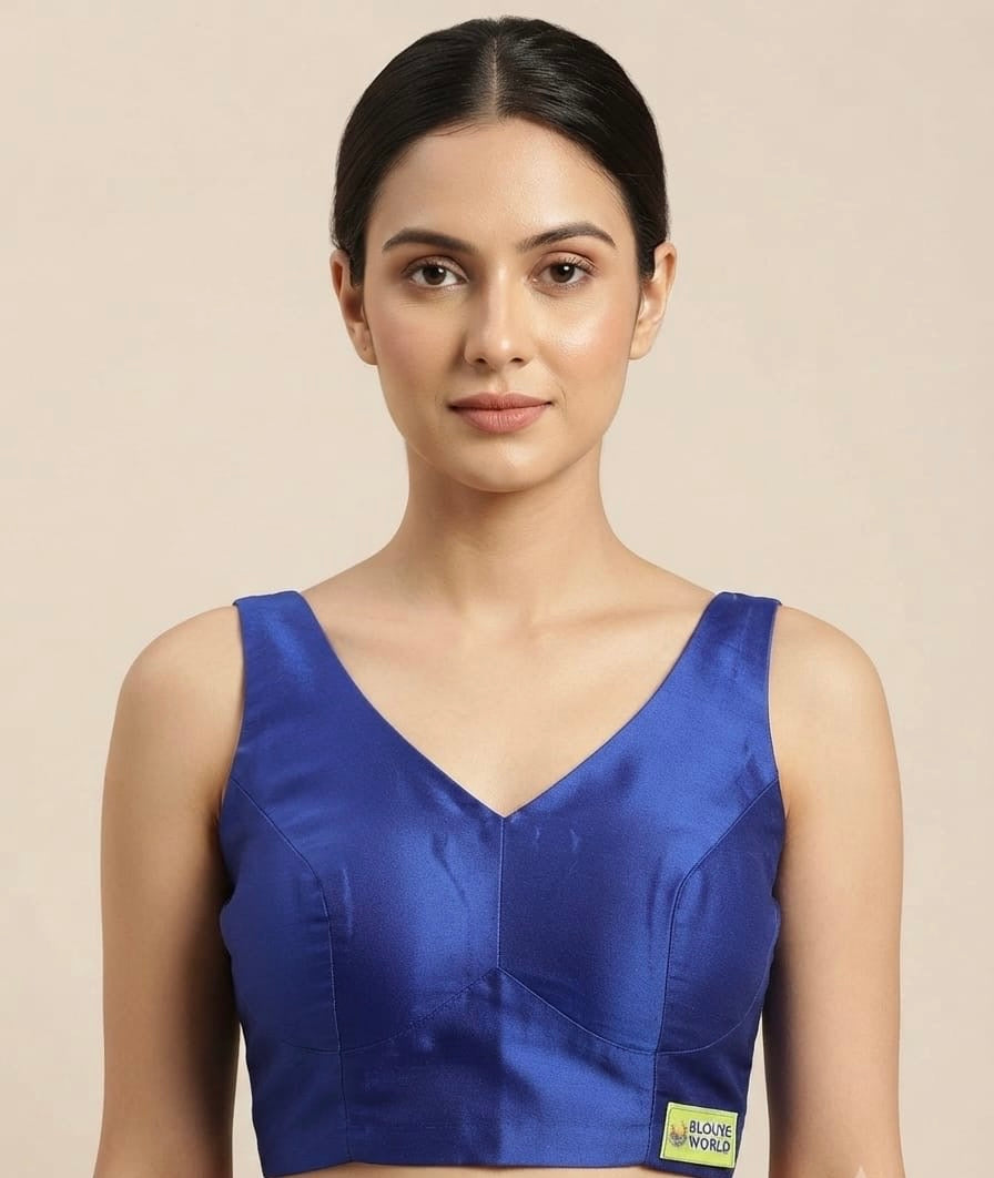 Silk Essence Blouse 👚 with elbow hands V- neck (36 size