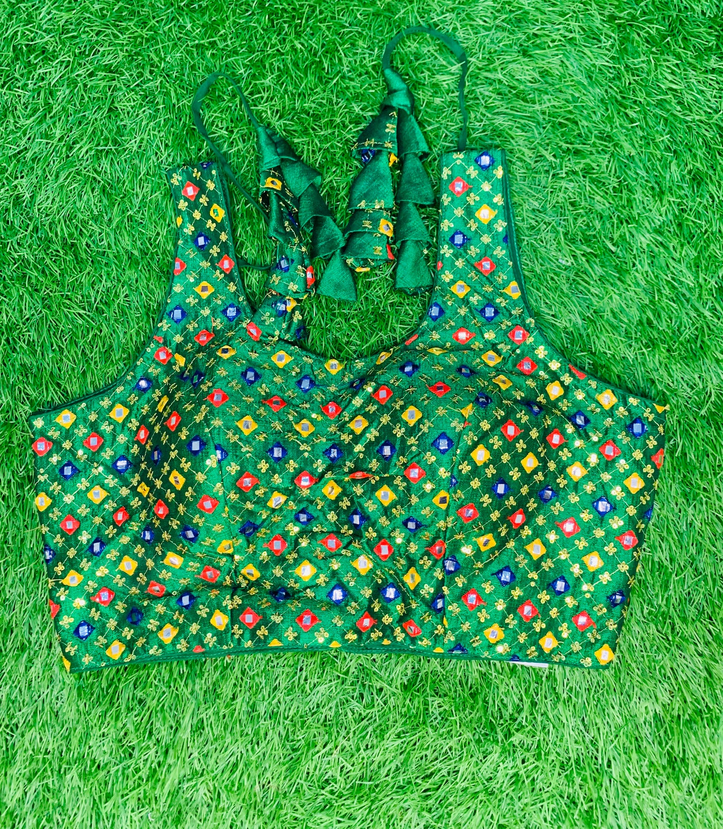 Multicolour green blouse