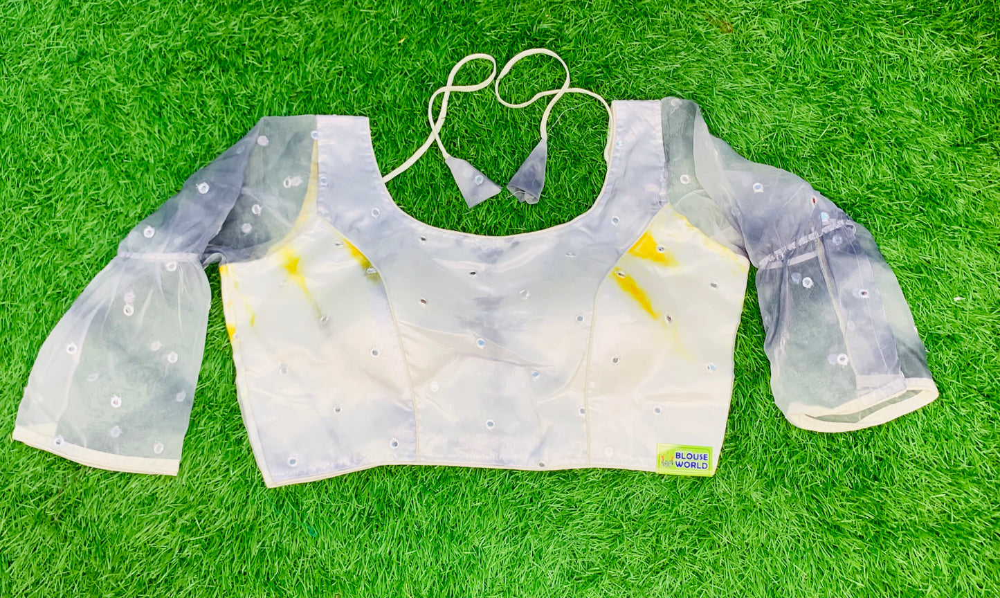 Shibori grey yellow ballon hands