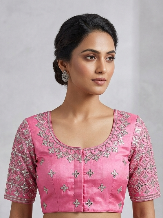 Designer silver embroidery work Blouse 👚