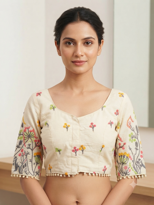 Printed cotton Blouse 👚 with sleeves