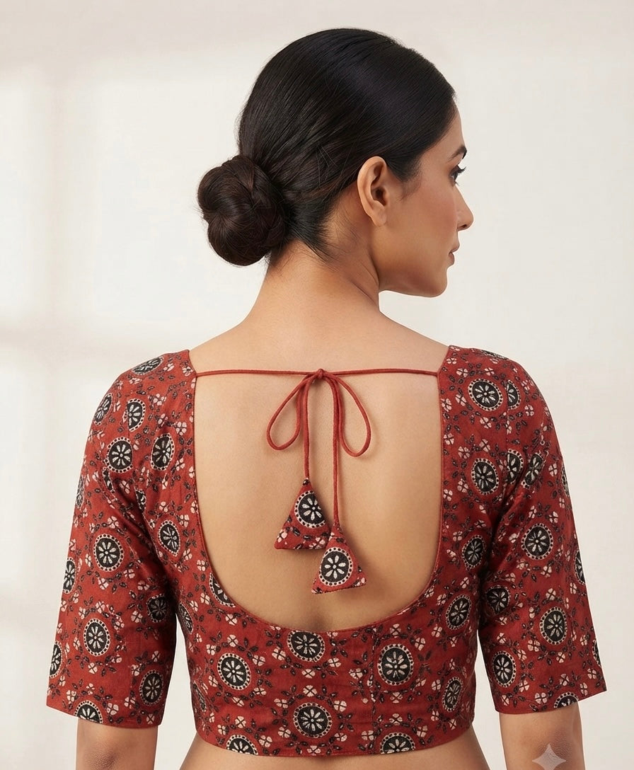 Digital Kalamkari Blouse 👚 with sleeves