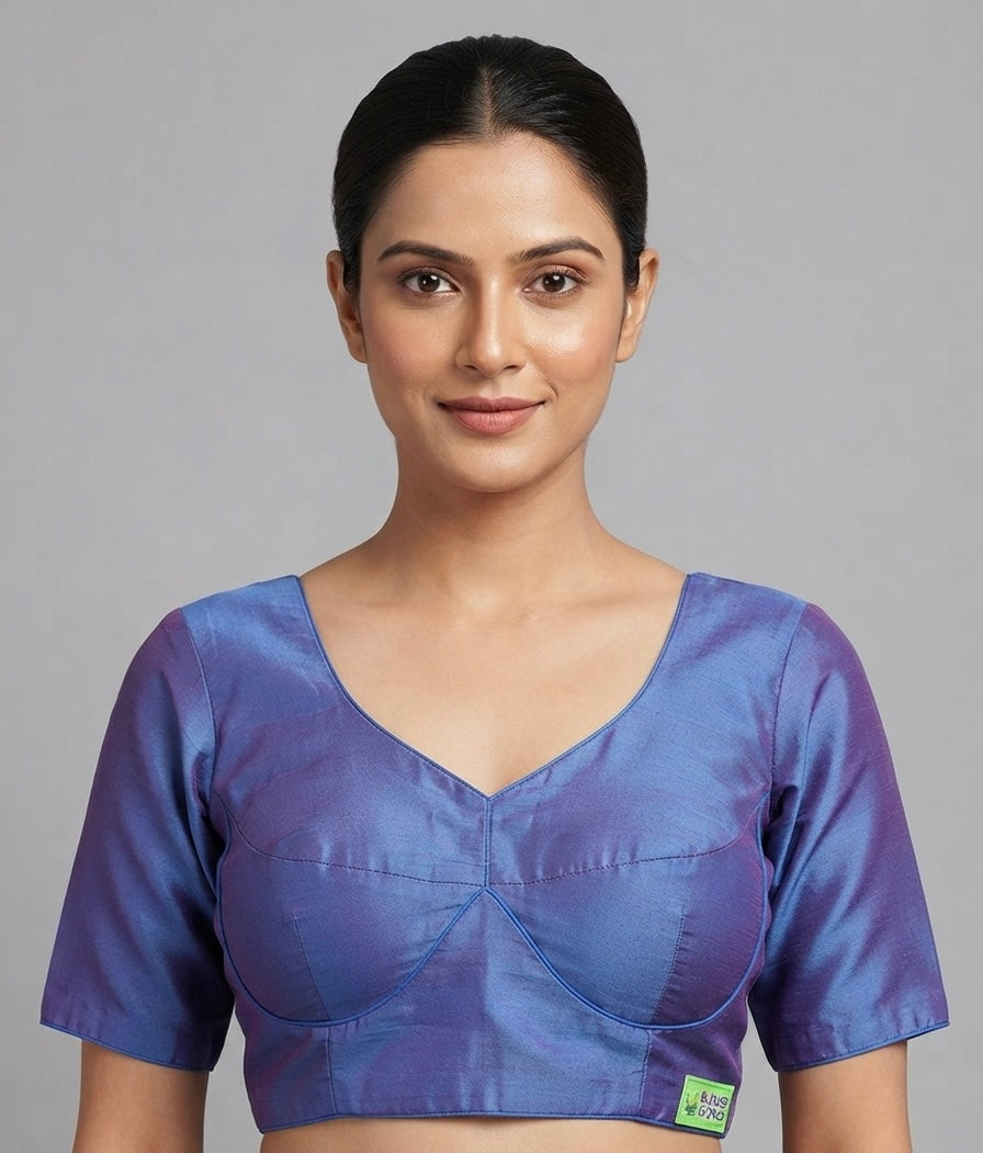 MTimeless Silk Blouse 👚 with sleeves (36 size Rama blue