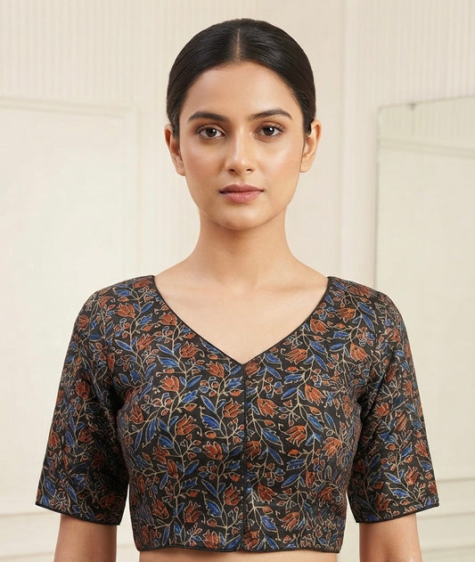 Floral Print V-Neck Blouse 👚 with s