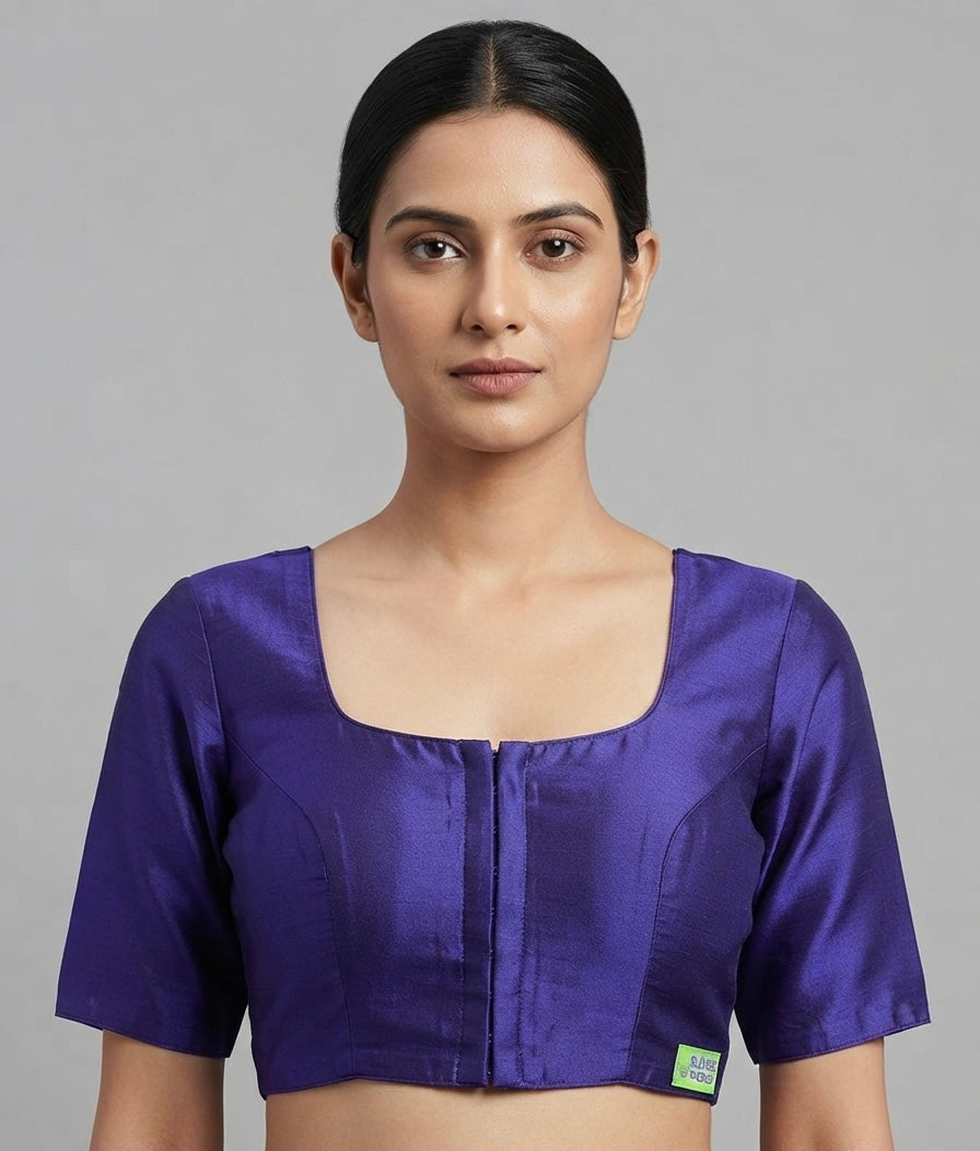 Pure Silk Classic Blouse 👚 with sleeves (36 size- dark purple