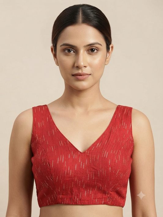 Red golden line Blouse 👚 with hands