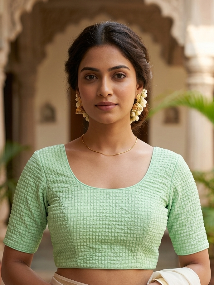 Pista green crush blouse