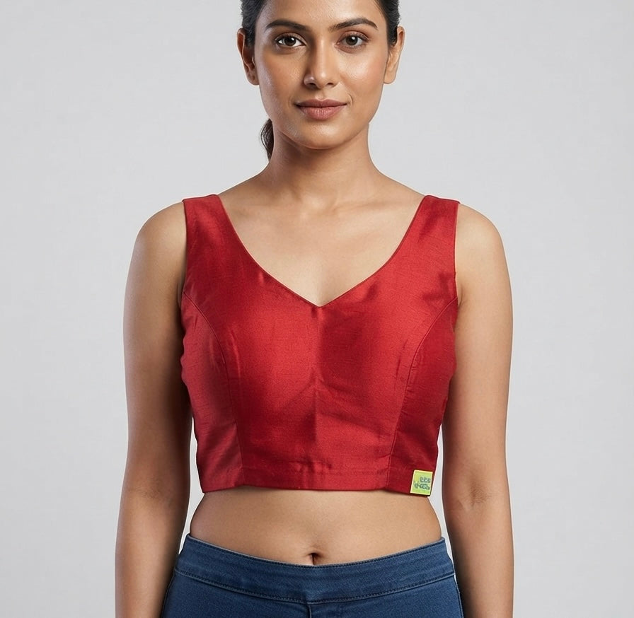 Rich Silk sleeveless Blouse 👚 (40 size🌸
